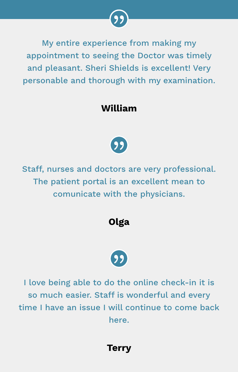 testimonials for Lawrenceville Family Practice, PC